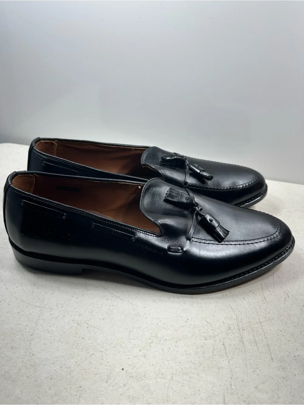 NEW Allen Edmonds GRAYSON Mens Leather Tassel Loafers 14E Black USA